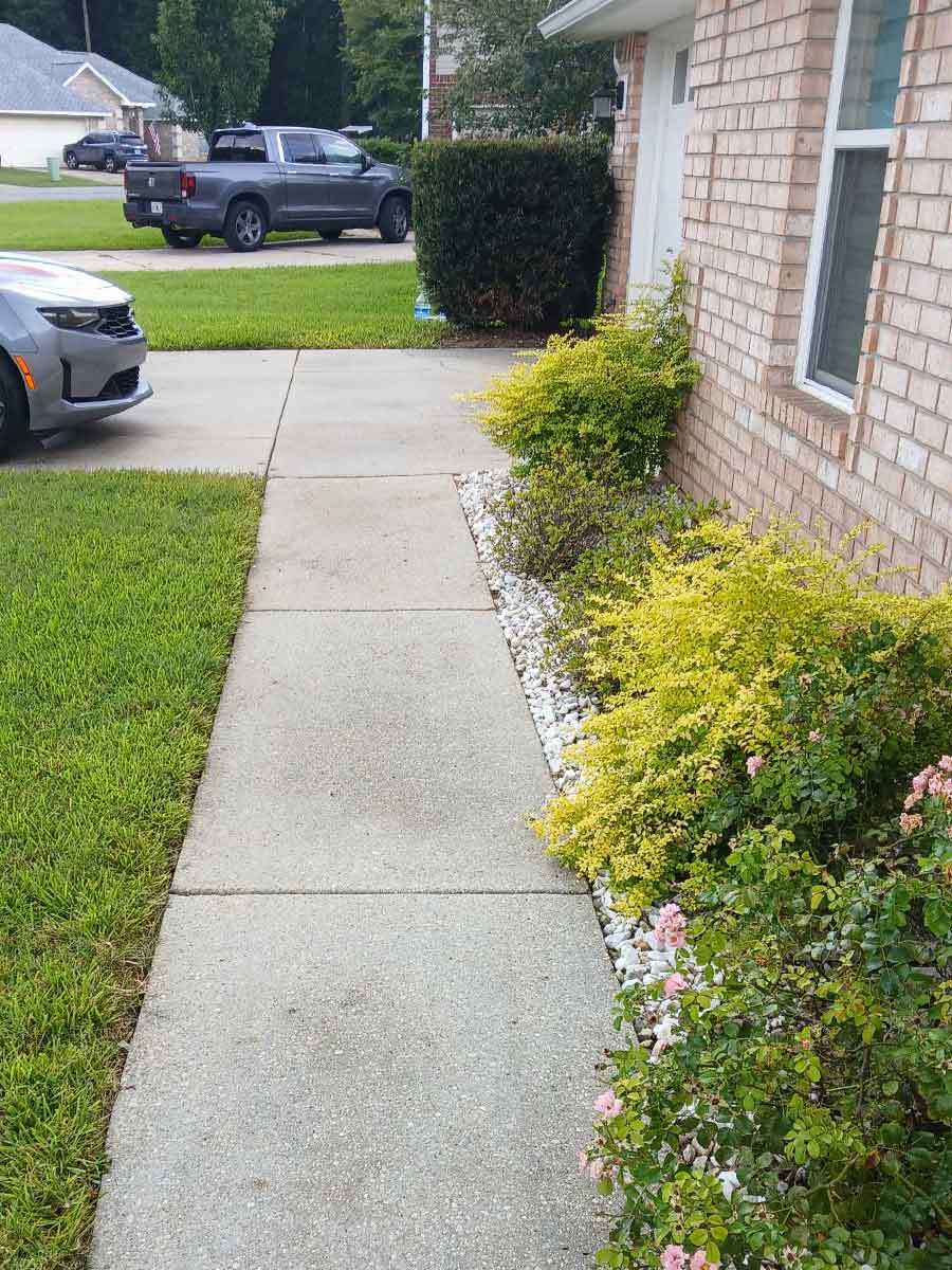 Sidewalk Cleaning after pressure washing