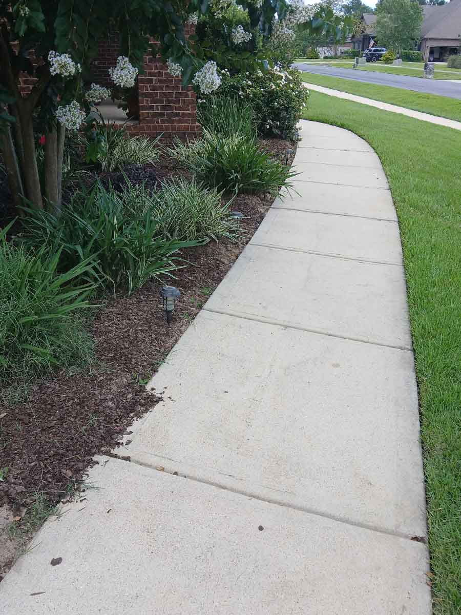 Sidewalk Cleaning after pressure washing