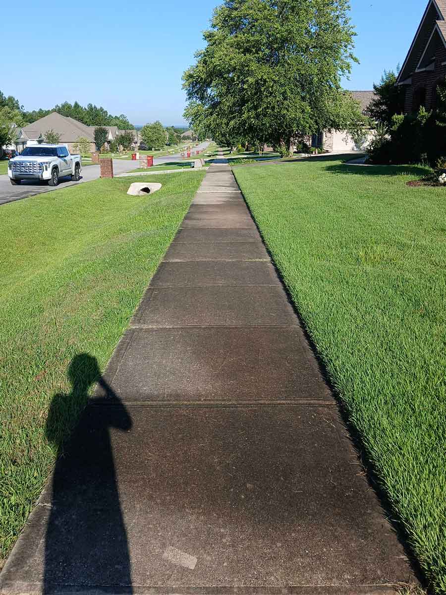 Sidewalk Cleaning before pressure washing